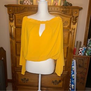 Charlotte Russe Gold/Yellow Off Shoulder Blouse